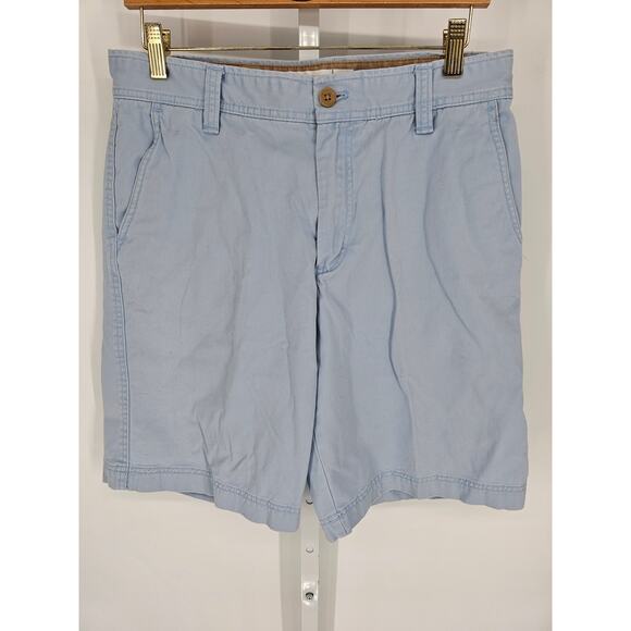 IZOD Saltwater Men's Blue Belt Loop Button Closer Cotton Chino Shorts Size 32 - Picture 1 of 4